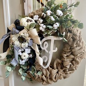 24” Custom Neutral Fall Wreath 🌻